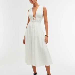Abercrombie & Fitch White Midi Dress